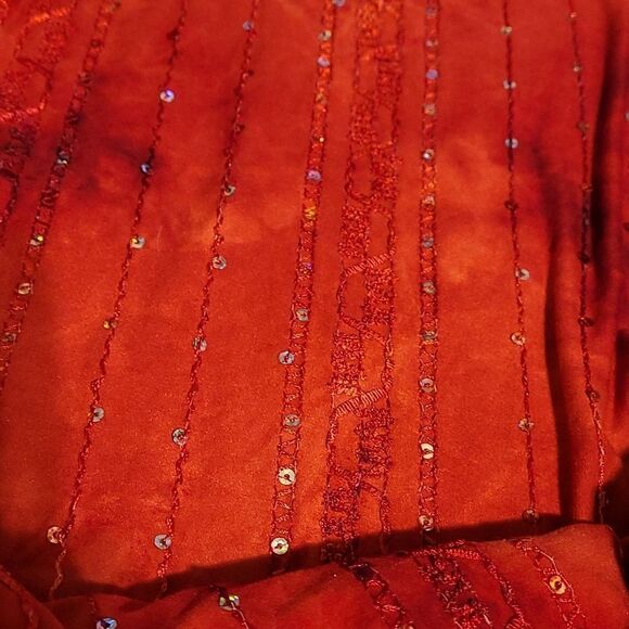 Sequin embellished red Holiday top‎ - Picture 5 of 7